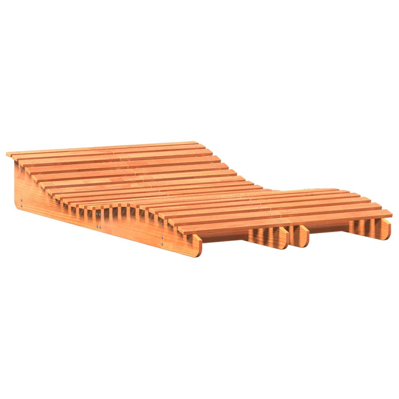 Ligbedden 2 st 205x60x31,5 cm massief grenenhout wasbruin