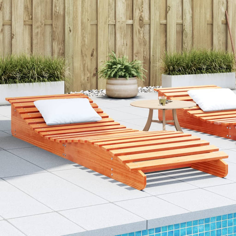 Ligbed 205x70x31,5 cm massief grenenhout wasbruin