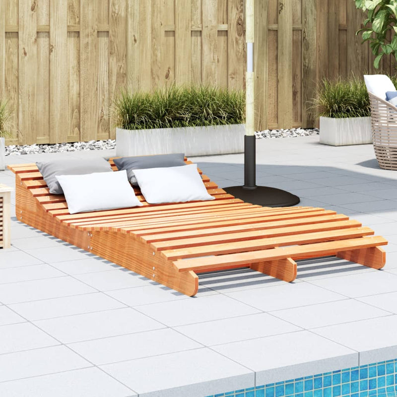 Ligbed 205x110x31,5 cm massief grenenhout wasbruin