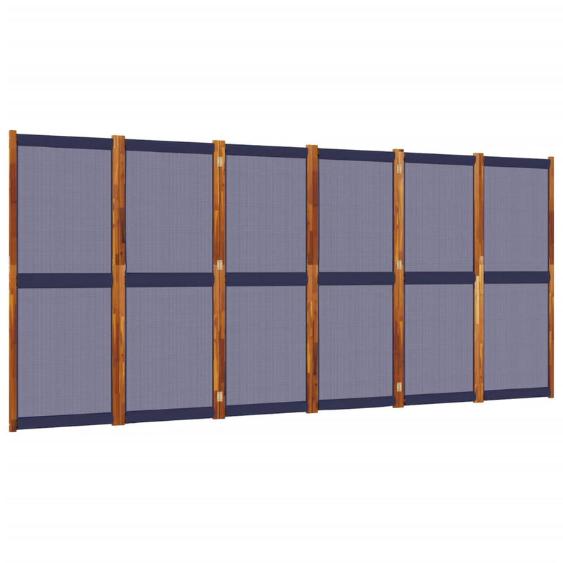 Kamerscherm met 6 panelen 420x180 cm donkerblauw