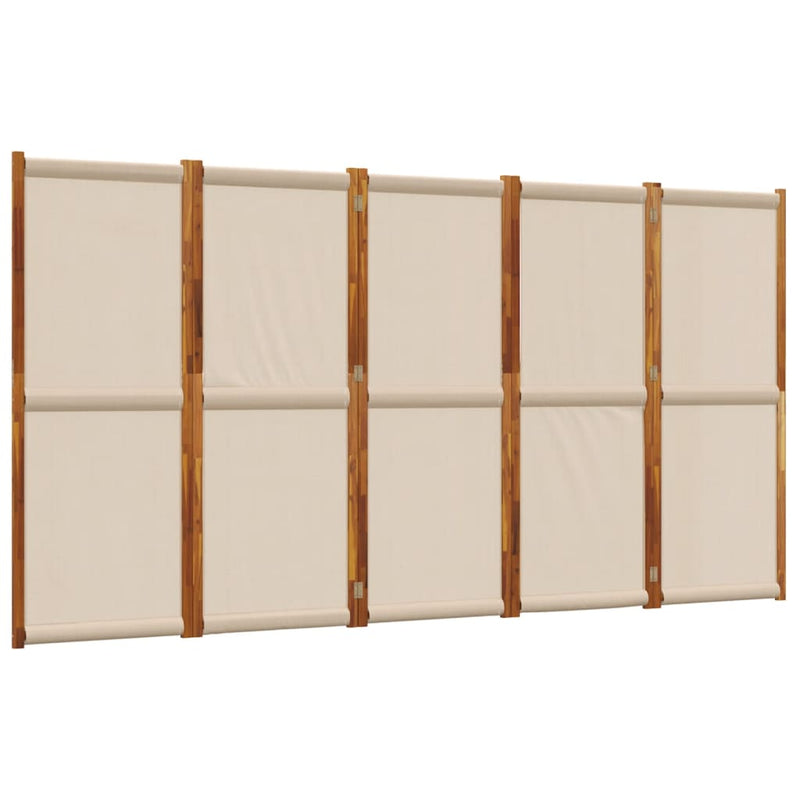 Kamerscherm met 5 panelen 350x180 cm taupe