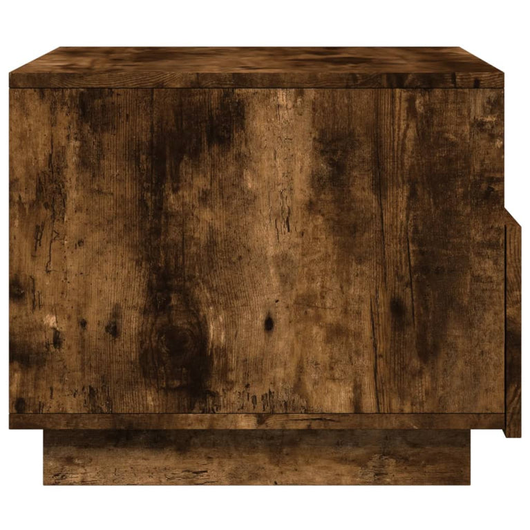 Salontafel met LED-verlichting 50x49x40 cm gerookt eikenkleurig