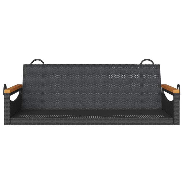 Schommelbank 109x62x40 cm poly rattan zwart