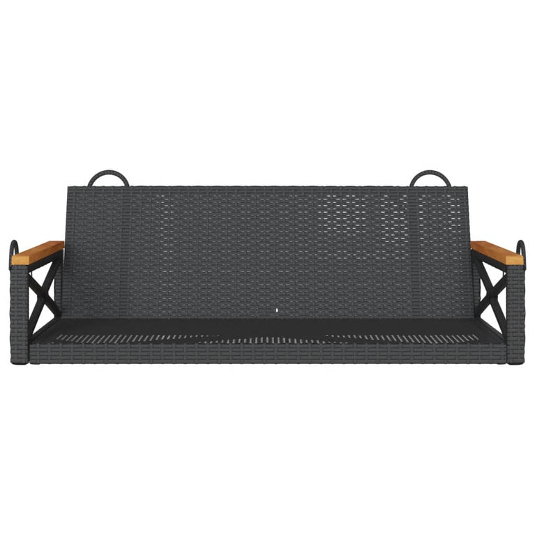 Schommelbank 109x62x40 cm poly rattan zwart