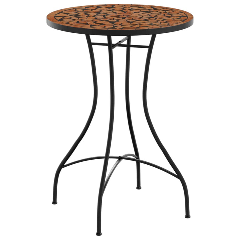 Bistrotafel mozaïek Ø50x70 cm keramiek terracottakleurig