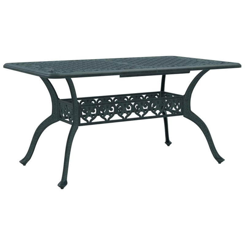 Tuintafel 150x90x72 cm gietaluminium groen
