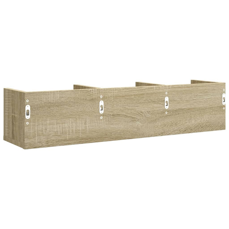 Wandkasten 2 st 75x18x16,5 cm bewerkt hout sonoma eikenkleurig