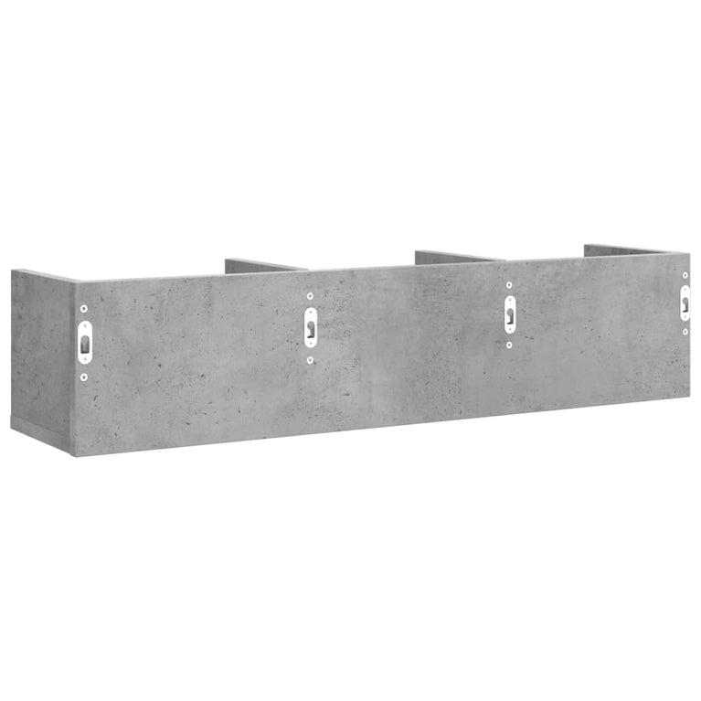 Wandkast 75x18x16,5 cm bewerkt hout betongrijs