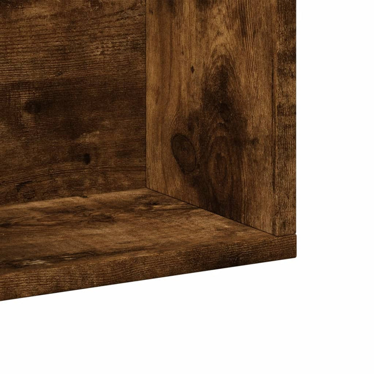 Wandkasten 2 st 75x18x16,5 cm bewerkt hout gerookt eikenkleurig