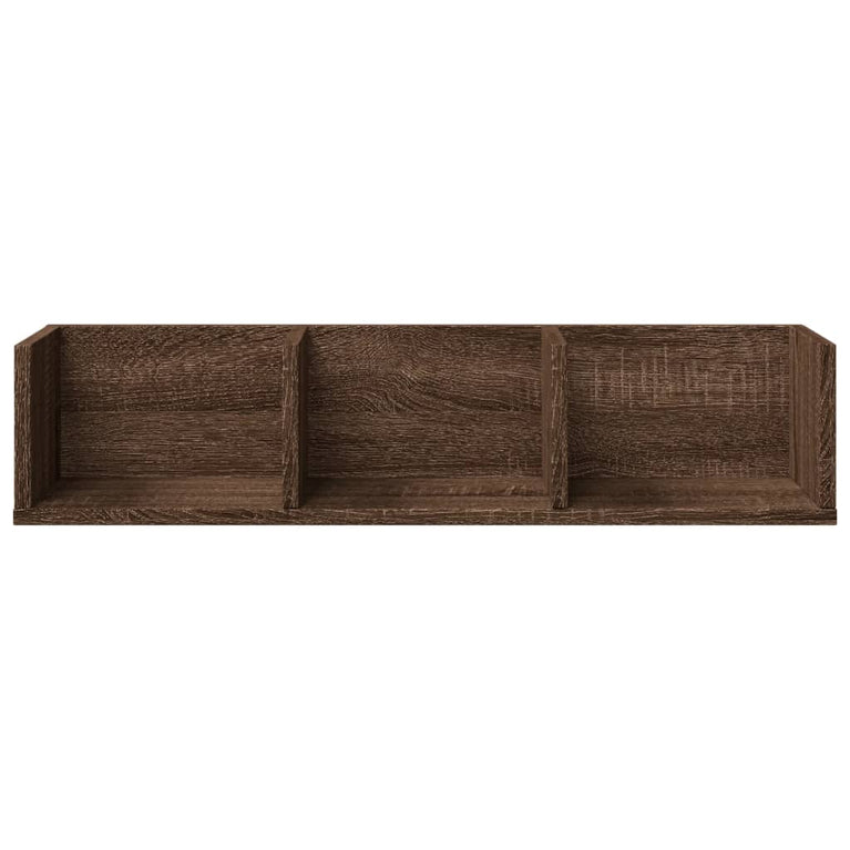 Wandkast 75x18x16,5 cm bewerkt hout bruin eikenkleur