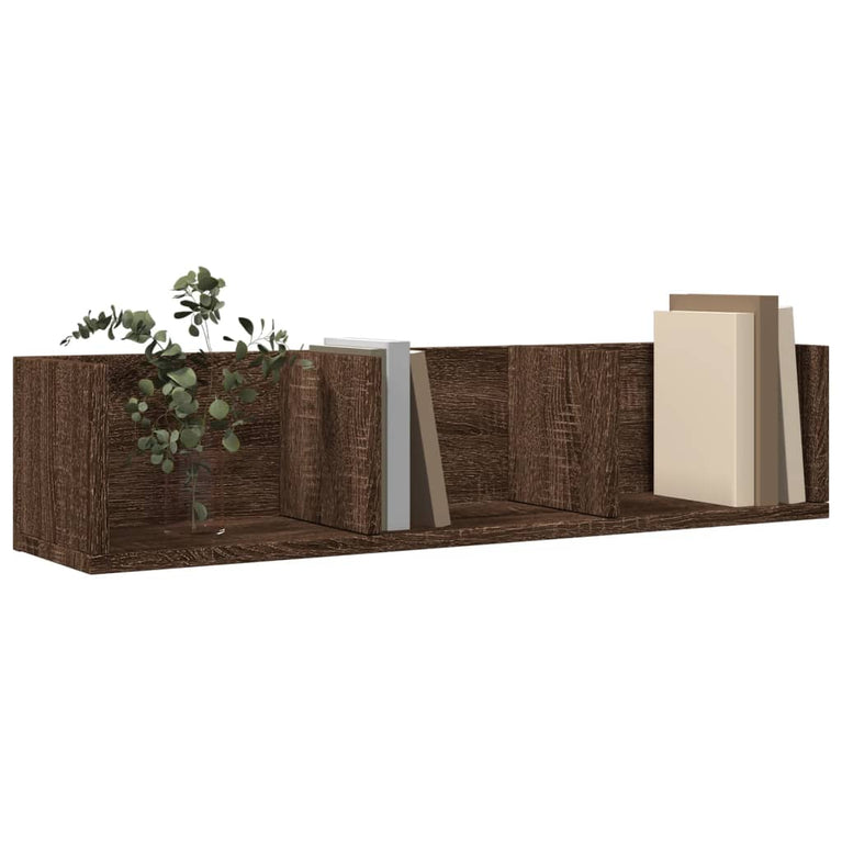 Wandkasten 2 st 75x18x16,5 cm bewerkt hout bruin eikenkleur