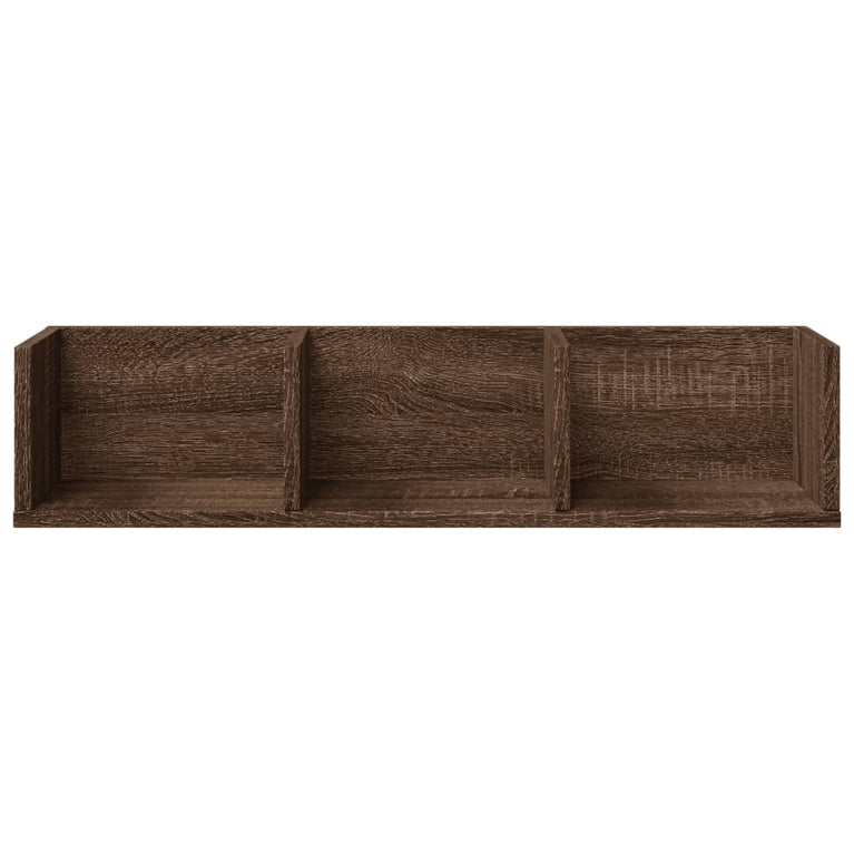 Wandkasten 2 st 75x18x16,5 cm bewerkt hout bruin eikenkleur