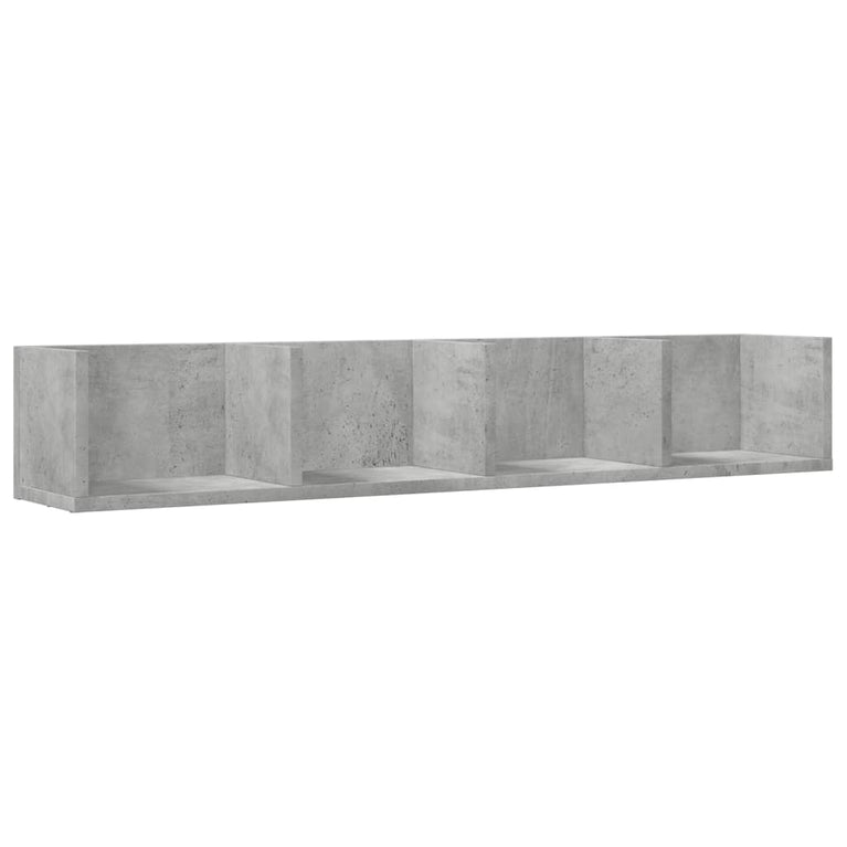 Wandkasten 2 st 99x18x16,5 cm bewerkt hout betongrijs