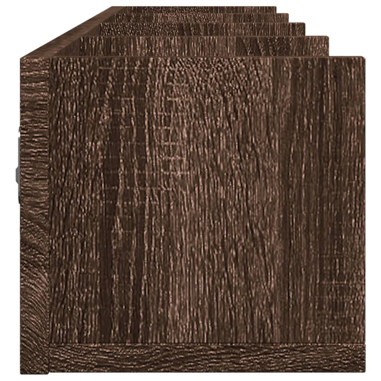 Wandkasten 2 st 99x18x16,5 cm bewerkt hout bruin eikenkleur