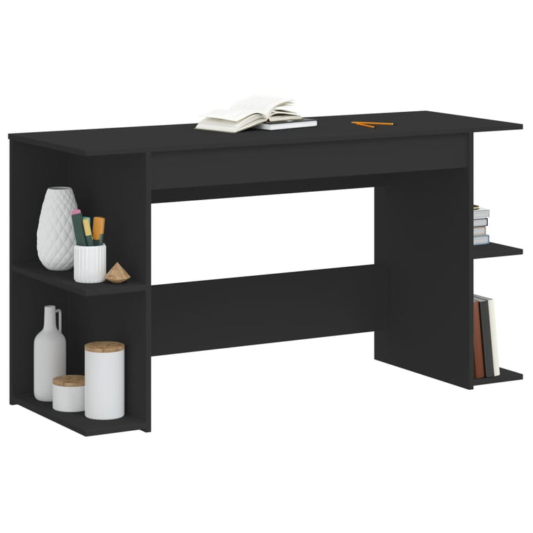 Bureau 140x50x75 cm bewerkt hout zwart