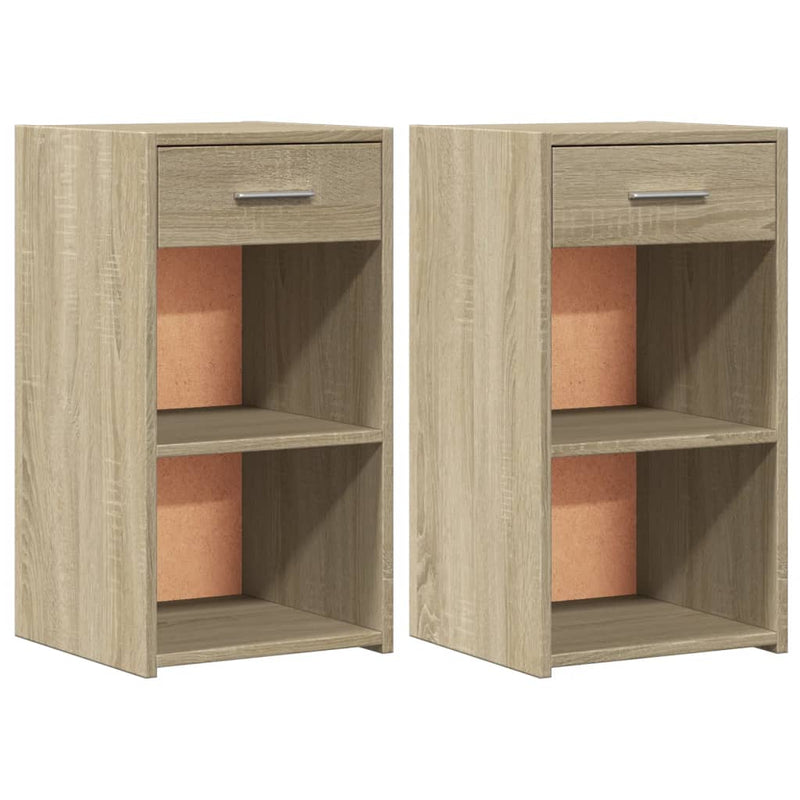 Nachtkastjes 2 st 35x34x65 cm bewerkt hout sonoma eikenkleurig