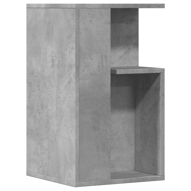 Bijzettafel 35x35x60 cm bewerkt hout betongrijs