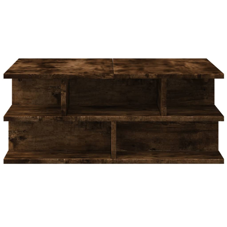 Salontafel 70x70x29 cm bewerkt hout gerookt eikenkleurig