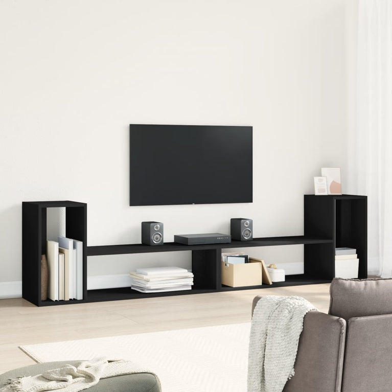 Tv-meubelen 2 st 100x30x50 cm bewerkt hout zwart