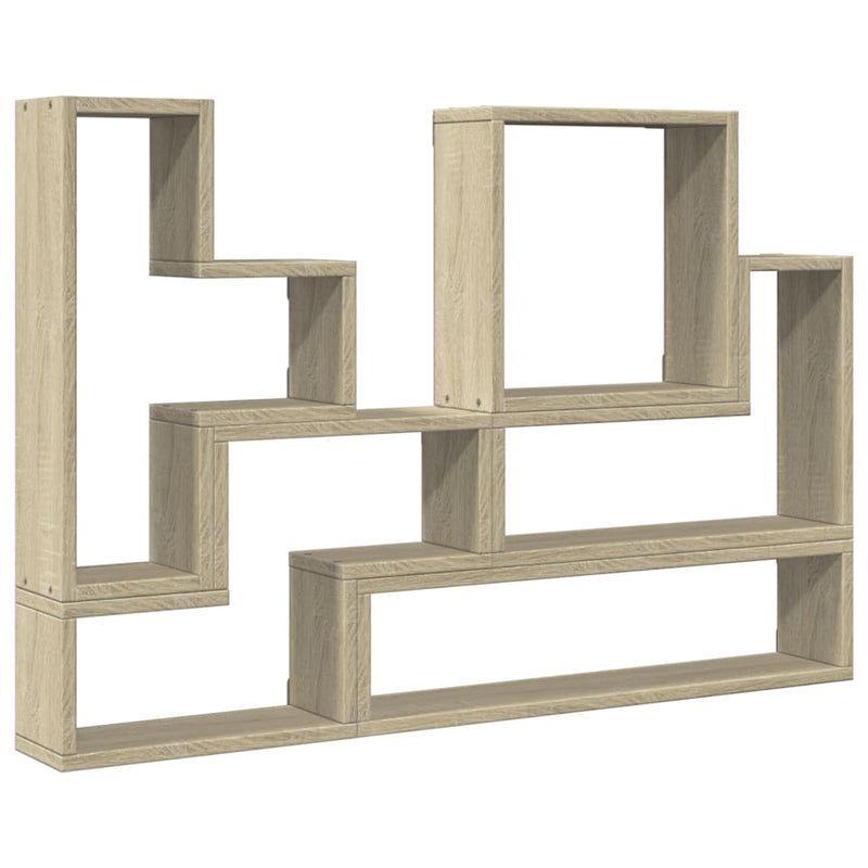 Wandschap 96x12x64 cm bewerkt hout sonoma eikenkleurig