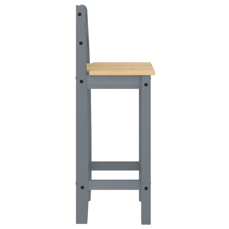 3-delige Barset massief grenenhout grijs