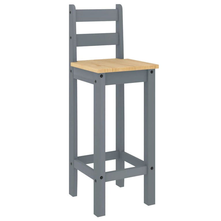 3-delige Barset massief grenenhout grijs