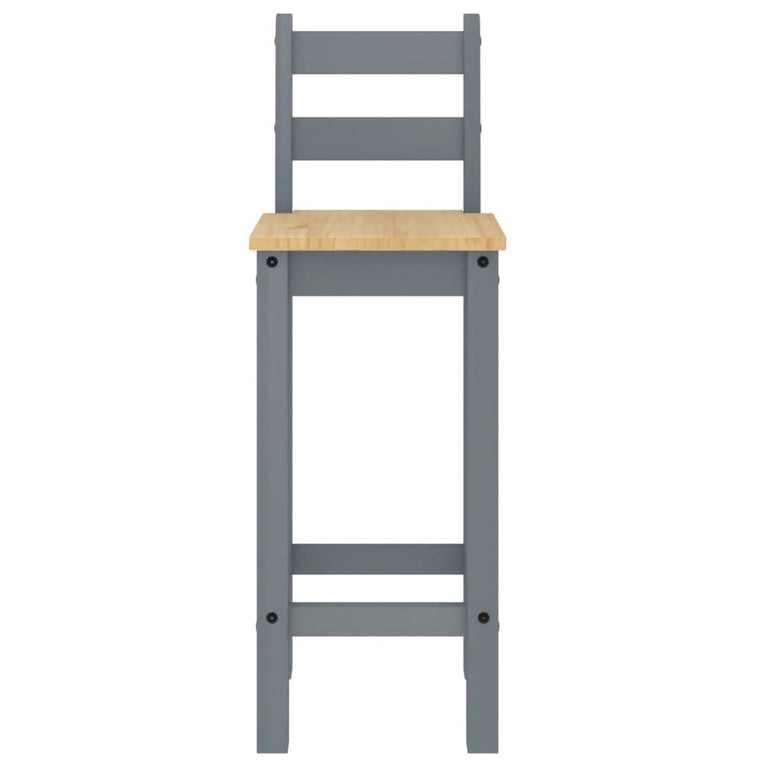 3-delige Barset massief grenenhout grijs