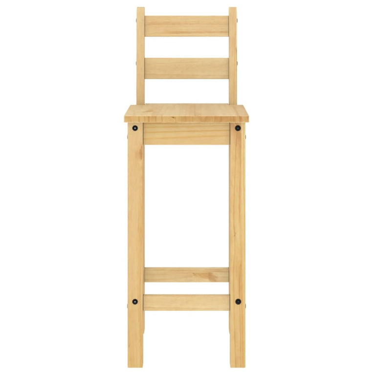 Barstoelen 2 st massief grenenhout