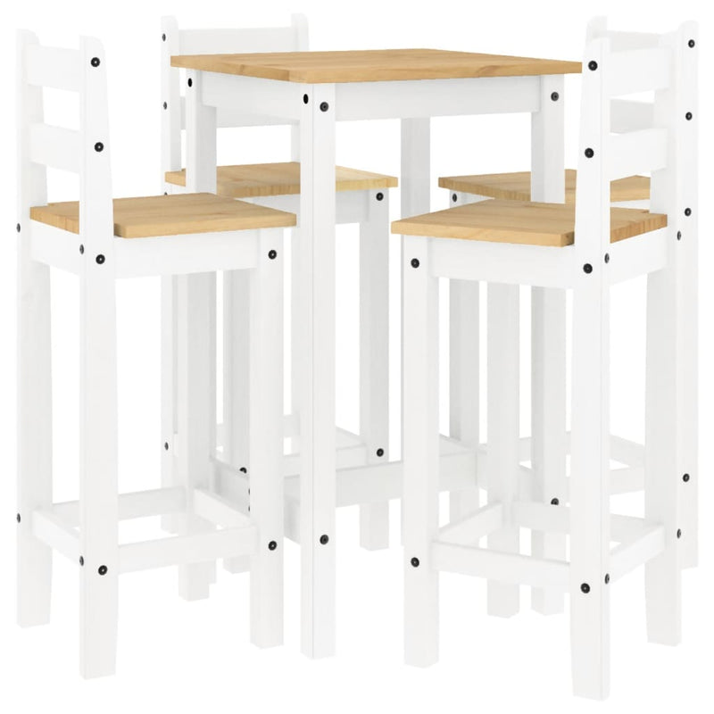 5-delige Barset massief grenenhout wit