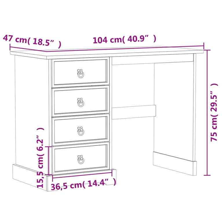 Kaptafel Corona 104x47x75 cm massief grenenhout