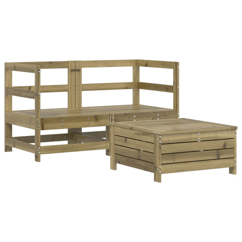 3-delige Loungeset geïmpregneerd grenenhout