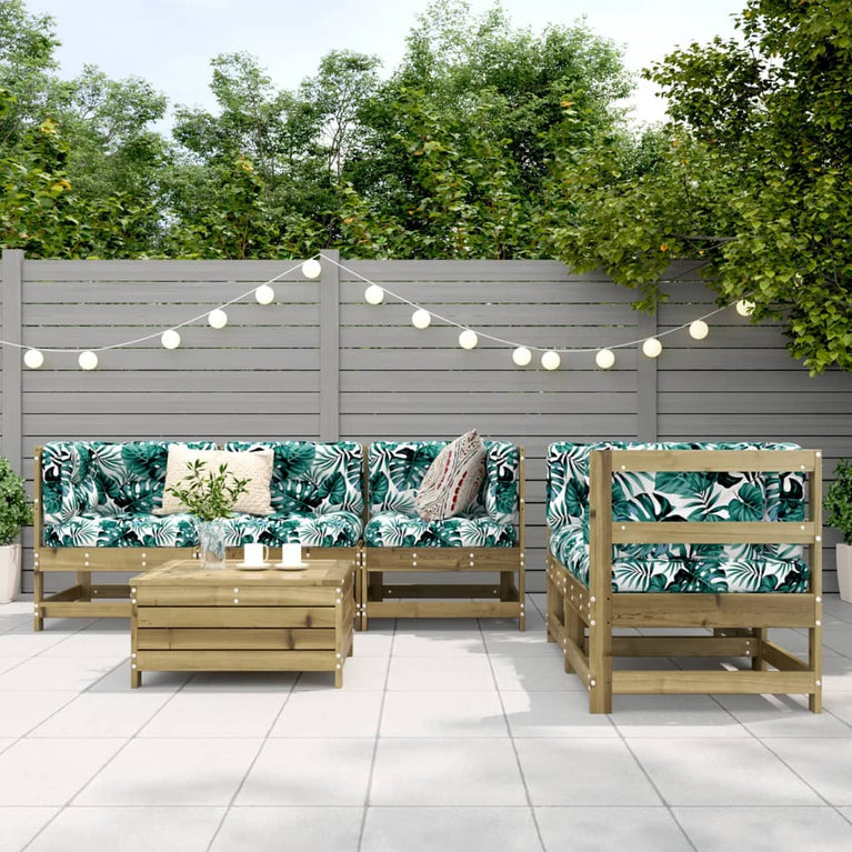 6-delige Loungeset geïmpregneerd grenenhout