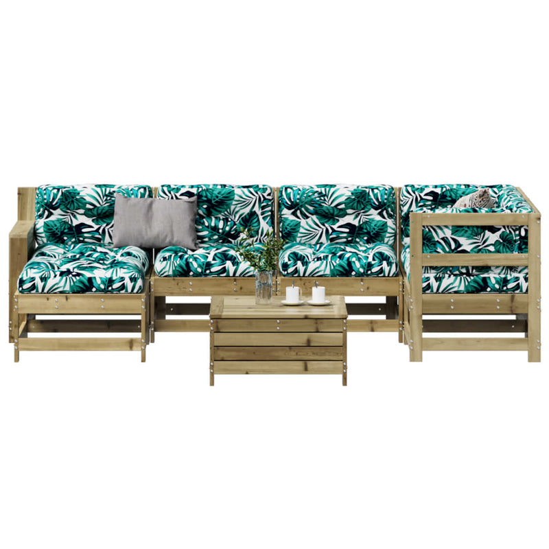 7-delige Loungeset met kussens geïmpregneerd grenenhout