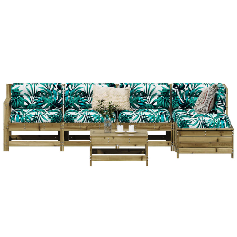 6-delige Loungeset geïmpregneerd grenenhout