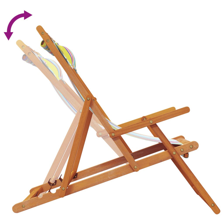 Strandstoelen 2 st inklapbaar stof meerkleurig