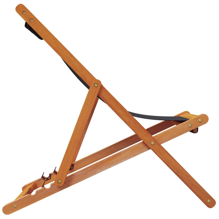 Strandstoelen 2 st inklapbaar stof zwart