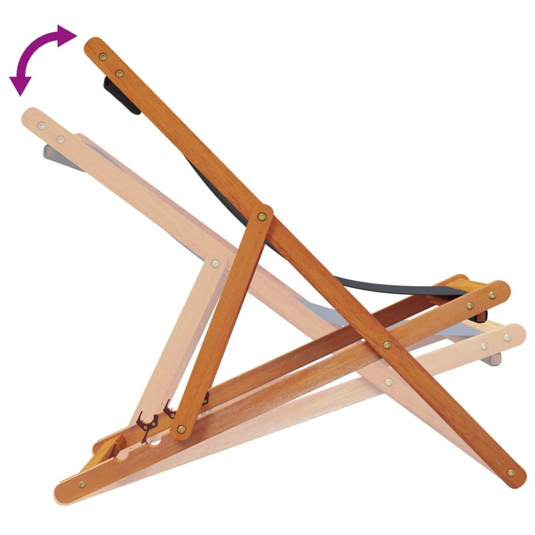 Strandstoelen 2 st inklapbaar stof zwart