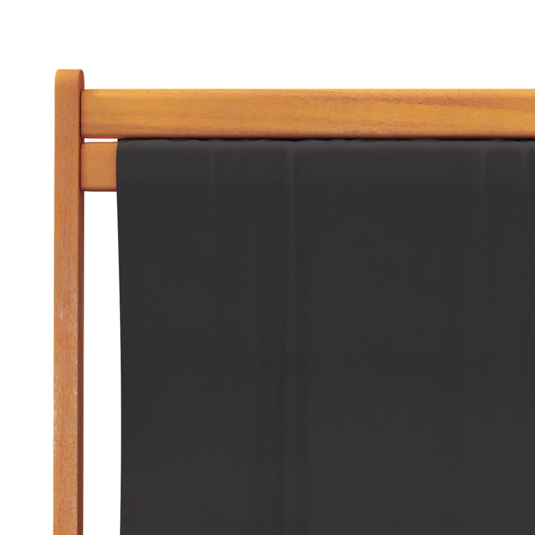 Strandstoelen 2 st inklapbaar stof zwart