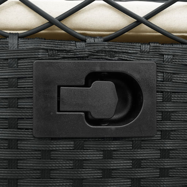 Tuinstoelen 2 st verstelbaar poly rattan zwart