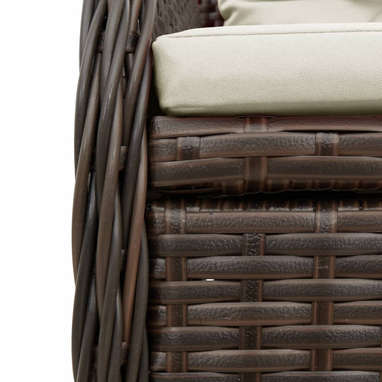 Tuinstoelen 2 st verstelbaar poly rattan bruin