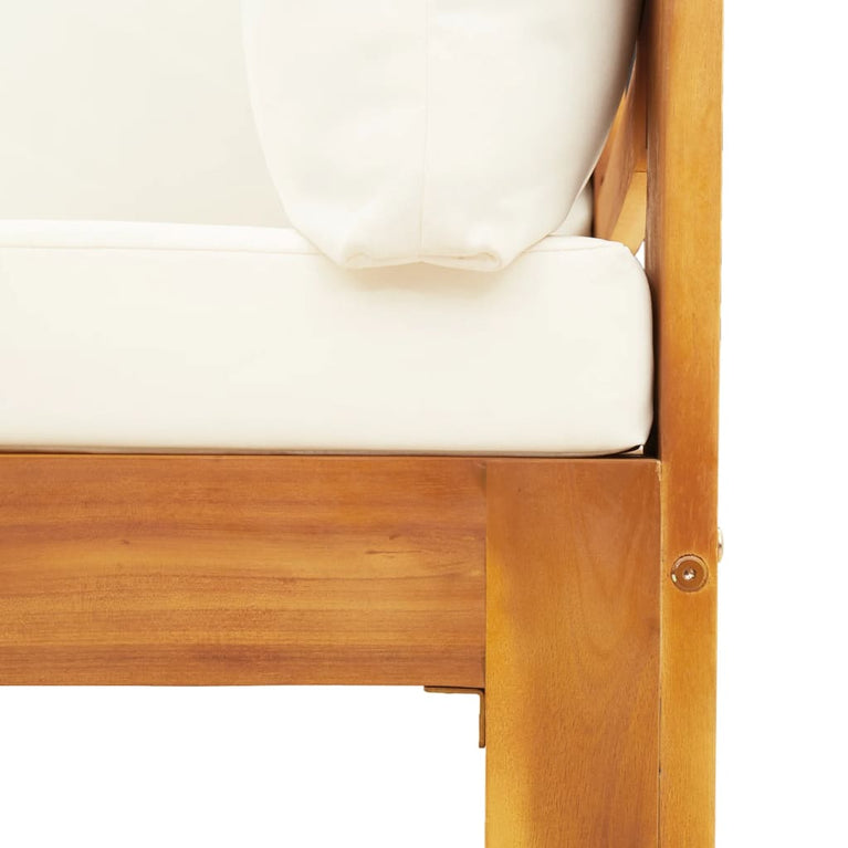 6-delige Loungeset met kussens massief acaciahout