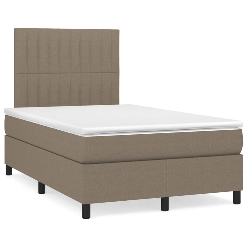 Boxspring met matras en LED stof taupe 120x190 cm