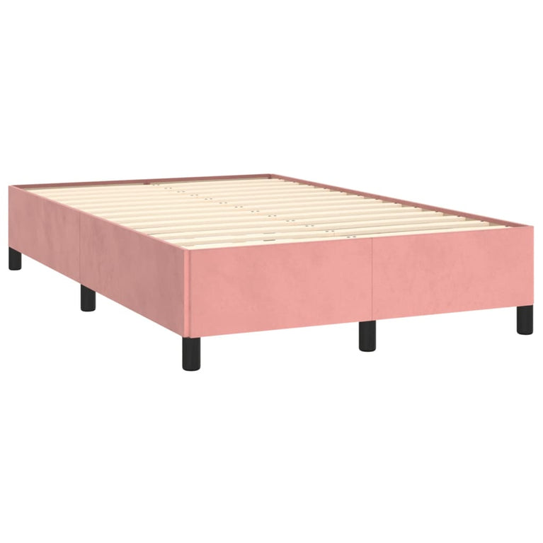 Boxspring met matras en LED fluweel roze 120x190 cm