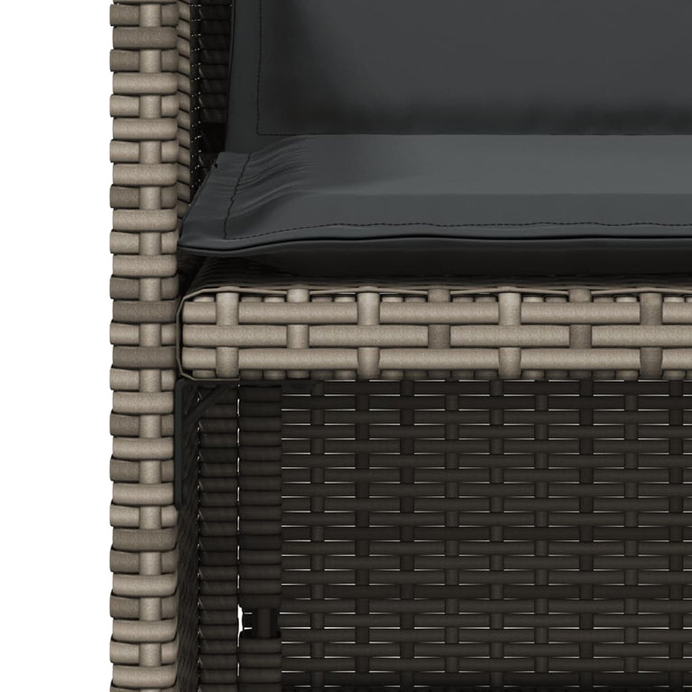 Tuinstoelen 4 st met kussens poly rattan grijs