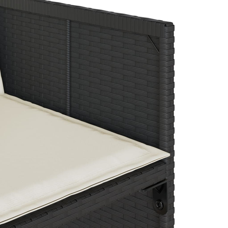 Tuinstoelen 4 st met kussens poly rattan zwart