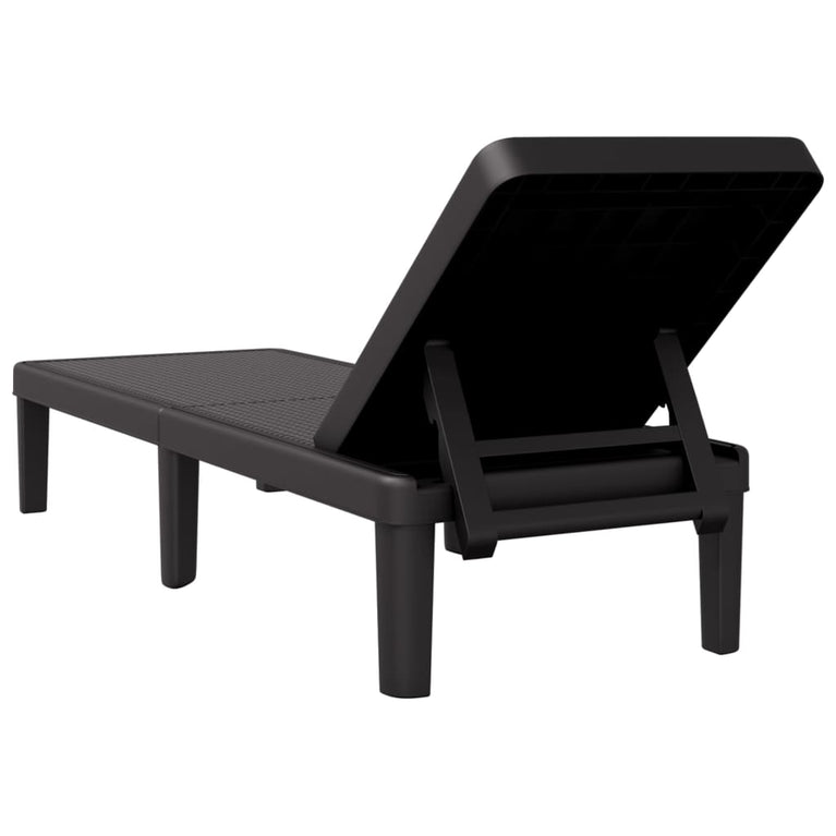 Ligbed 159x57x83,5 cm polypropeen zwart