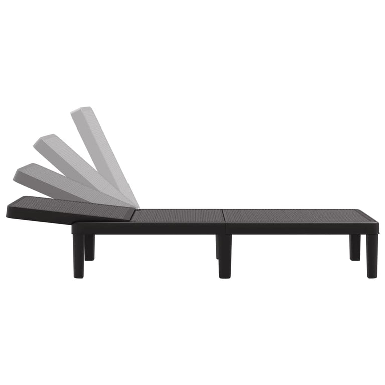 Ligbed 159x57x83,5 cm polypropeen zwart