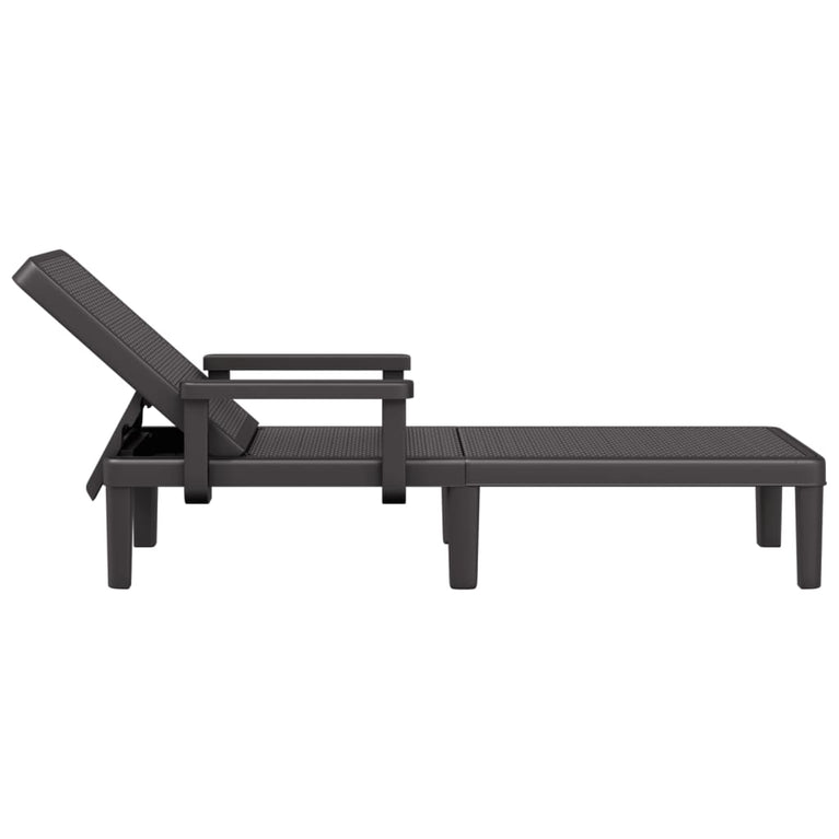Ligbed 159x68x83,5 cm polypropeen zwart
