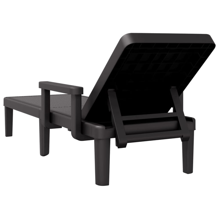 Ligbed 159x68x83,5 cm polypropeen zwart