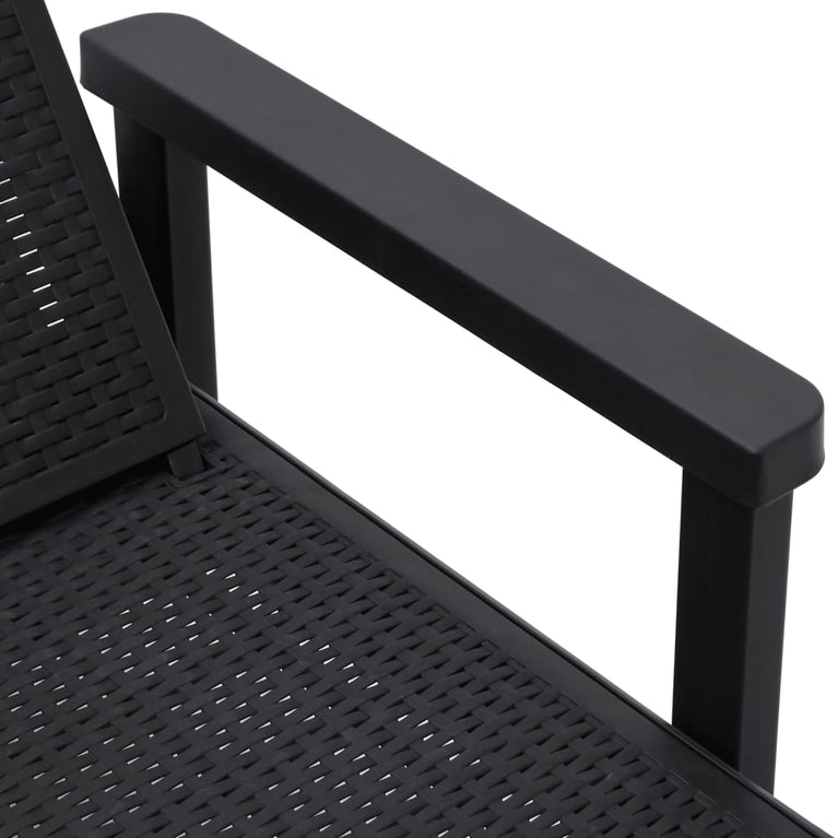 Ligbed 159x68x83,5 cm polypropeen zwart